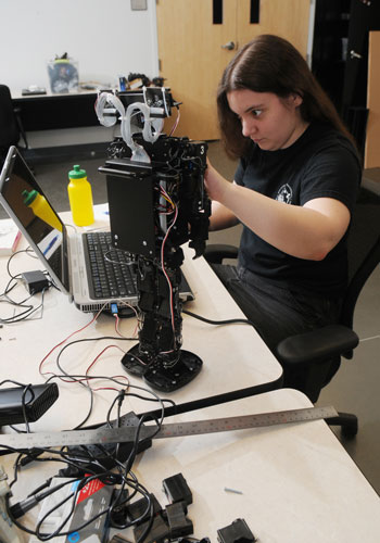 Electrical and computer engineering students have the opportunity to participate in different student organizations, which can help expand their knowledge in specific interest areas, such as robotics, electronics, and rocketry.